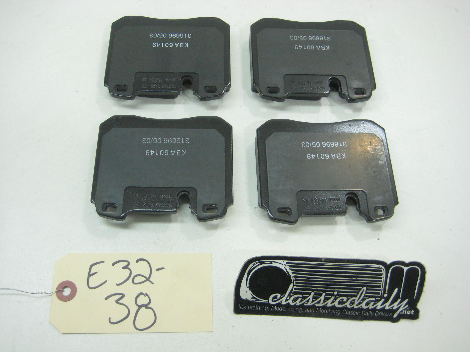 bmw e32 740 750 750 front brake pad set 20309 179 0 4 t 476 2