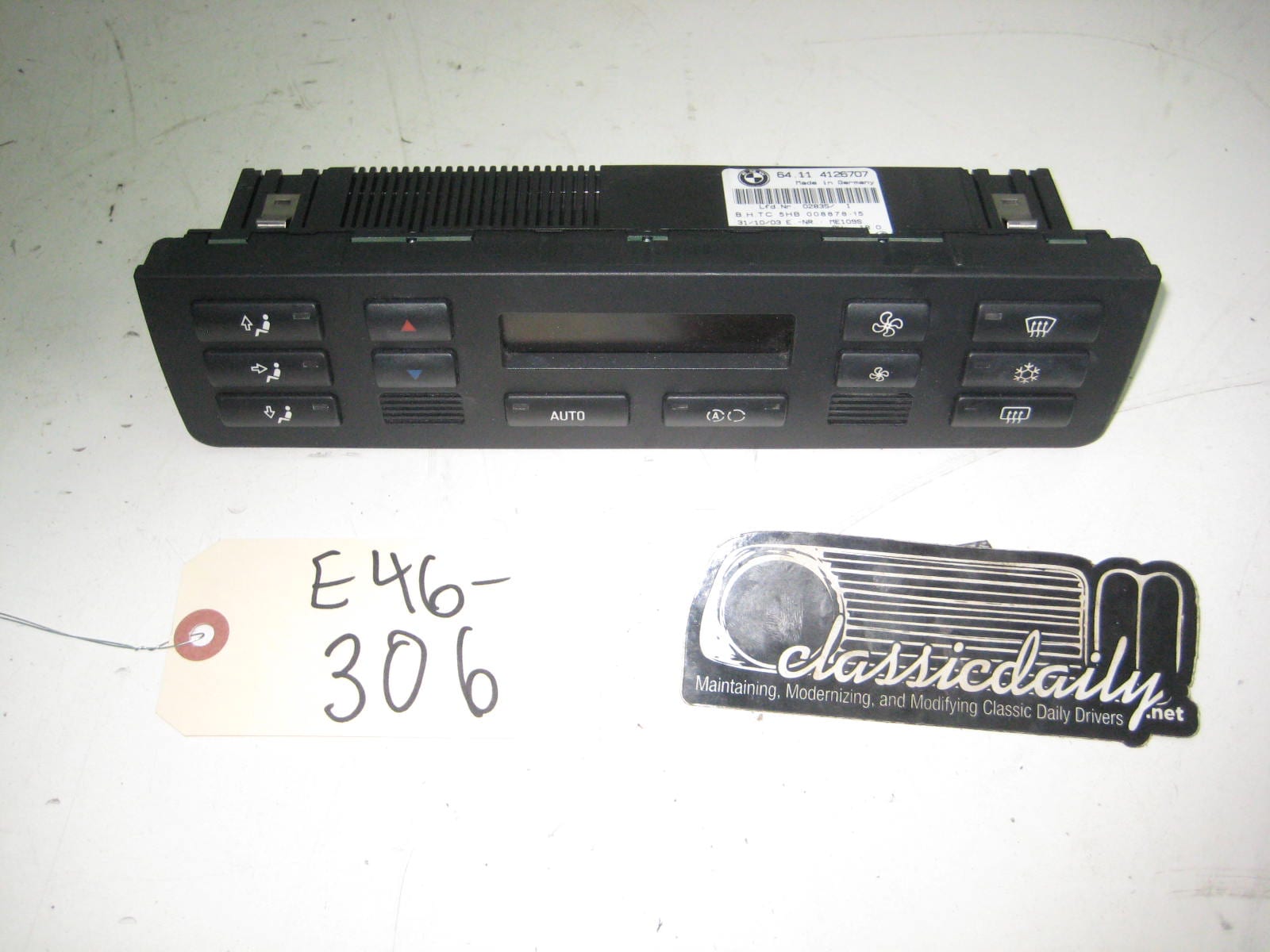 bmw e46 325 330 hvac control panel 64 11 4126707