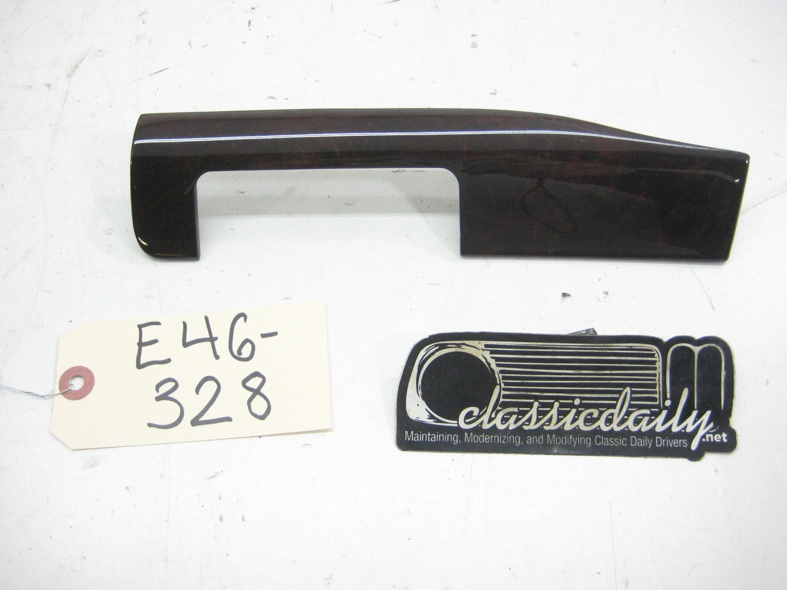 bmw e46 325 330 dark wood dash trim above headlight switch