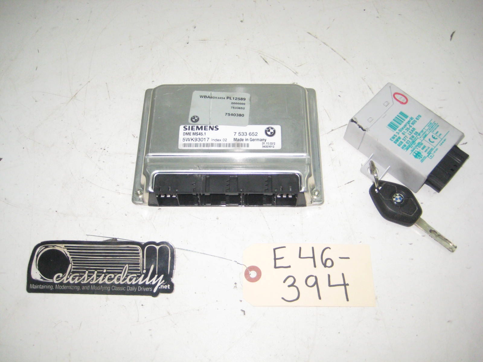 bmw e46 325 330 ms45 1 dme ews and key