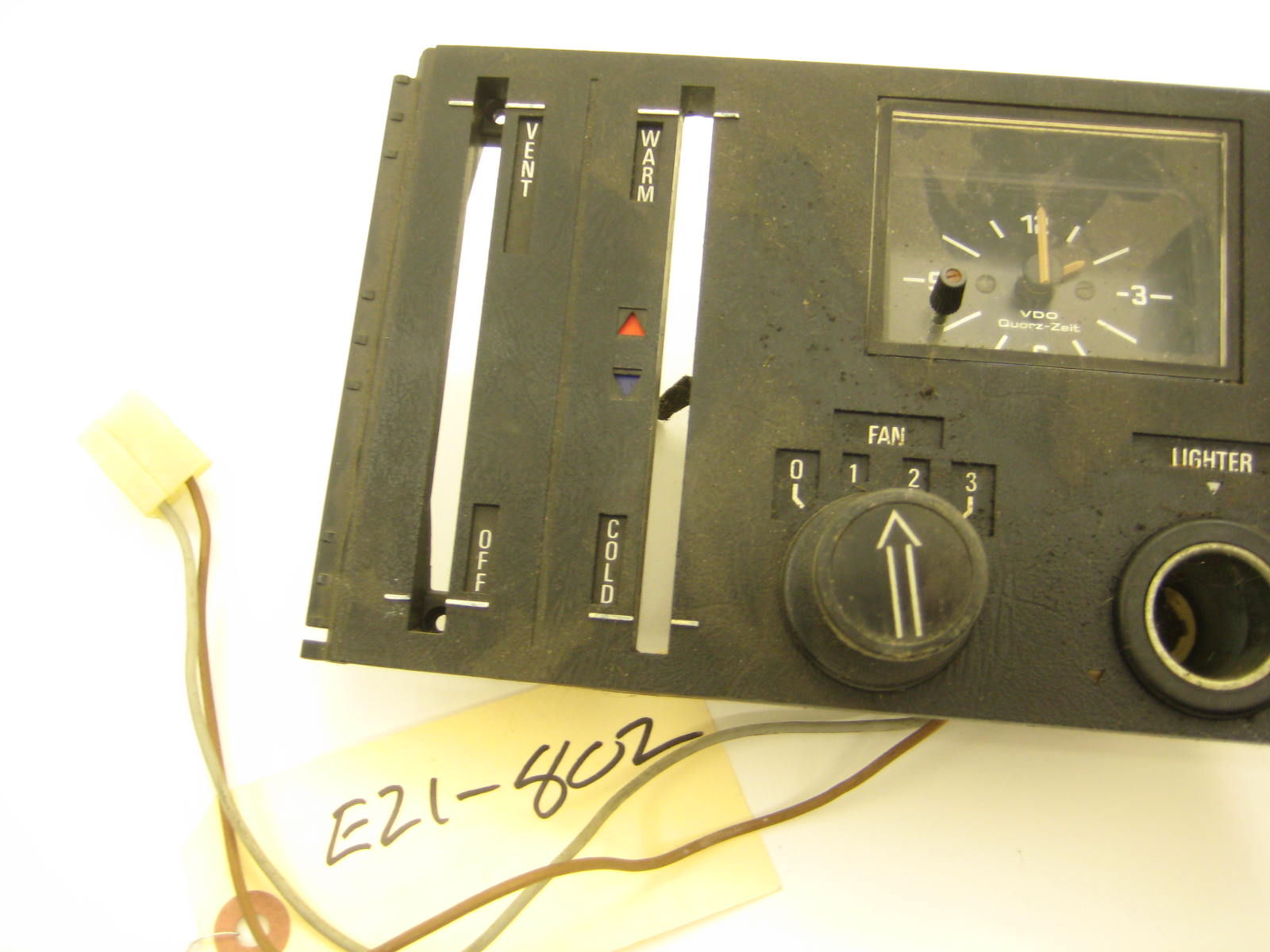 bmw e21 320 hvac control panel with clock missing lighter