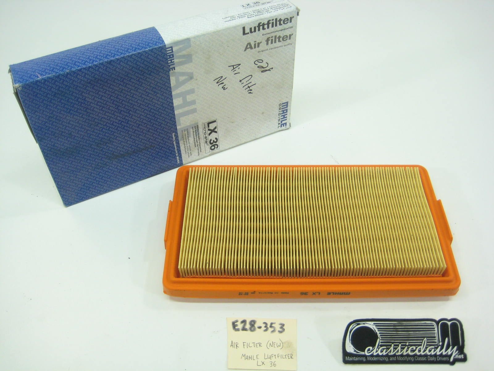 bmw e28 535 535is 528e air filter mahle xl 36
