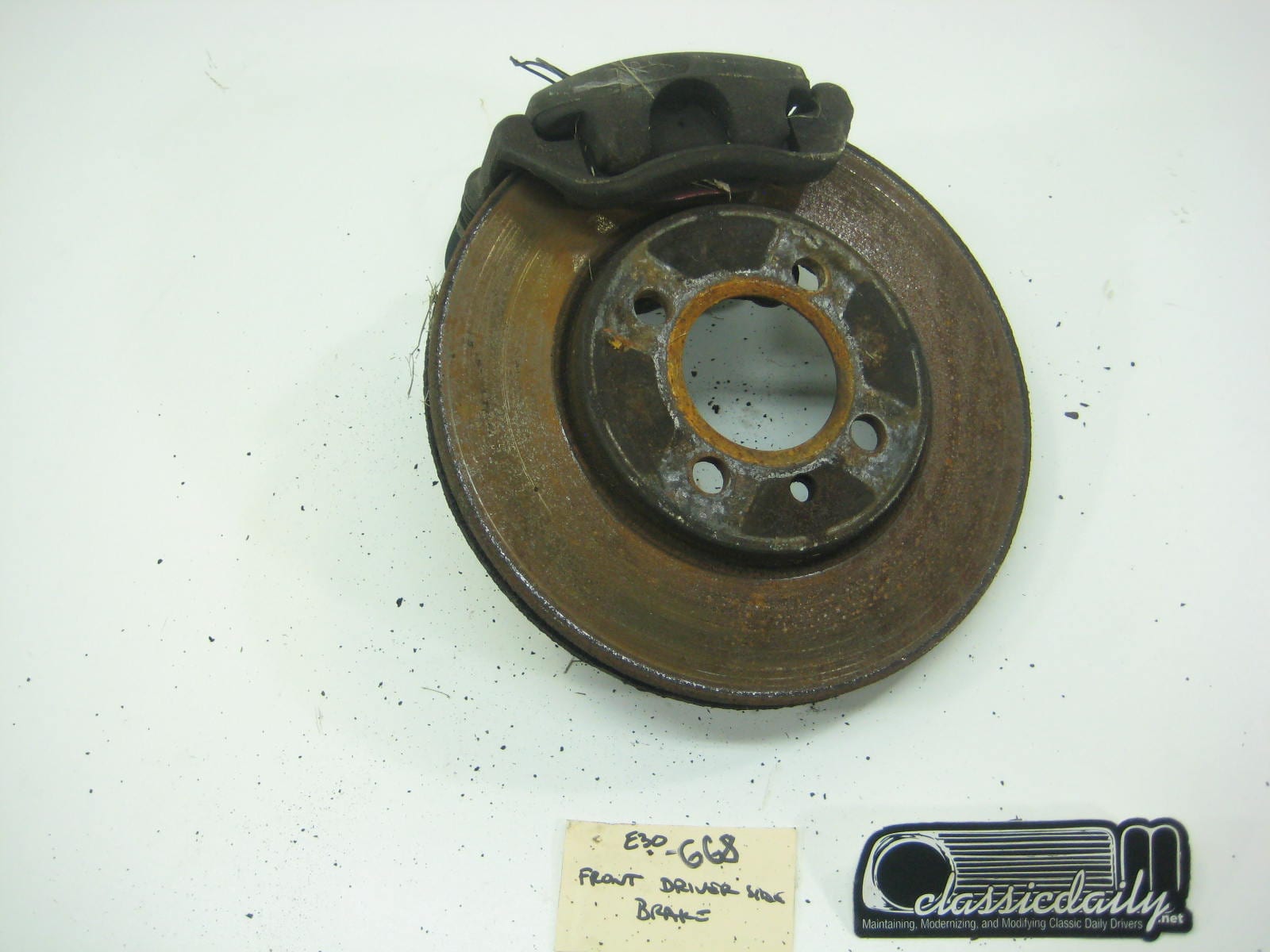 bmw e30 325 318 front driver side brake caliper and rotor