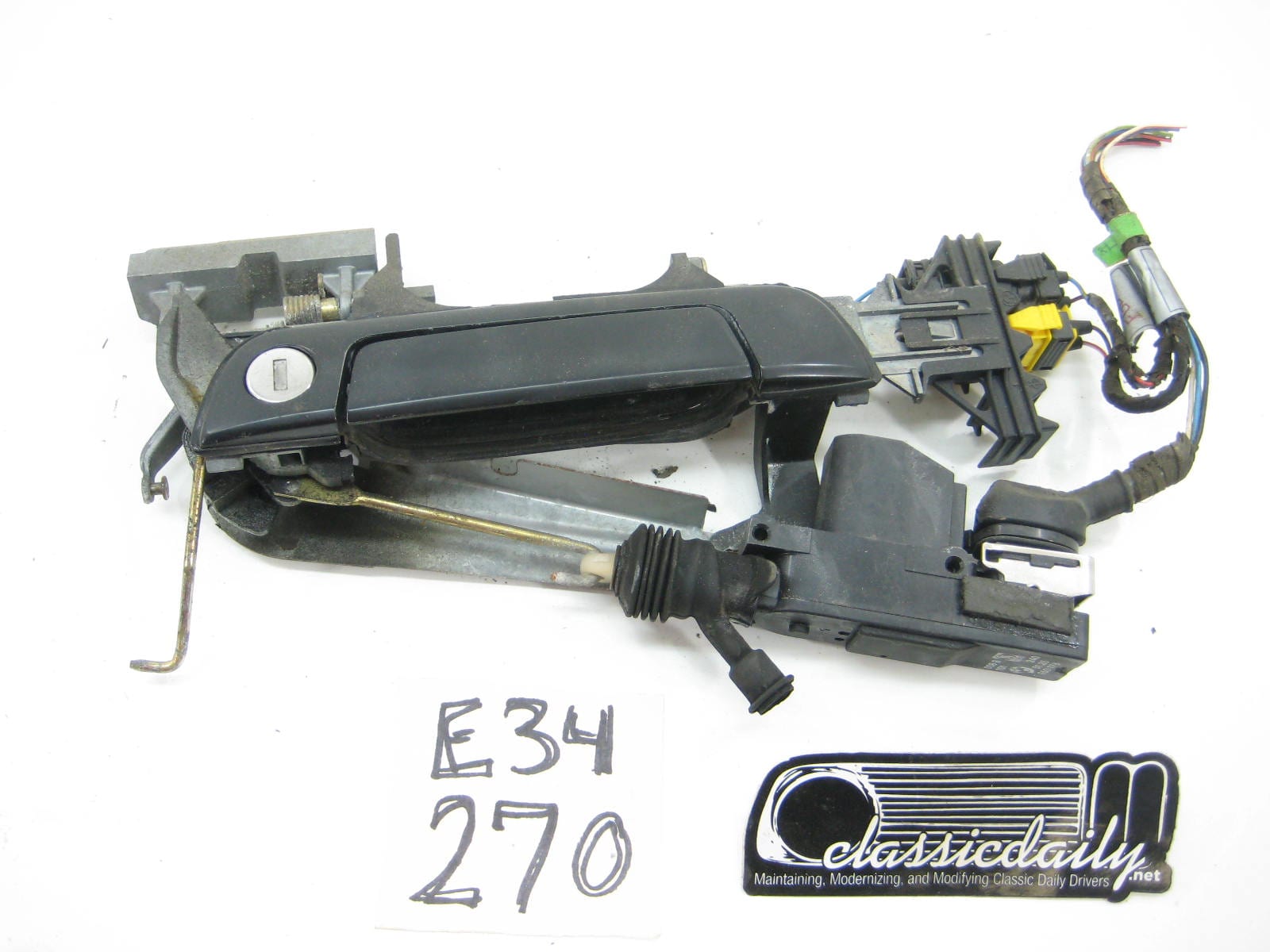 bmw e34 535 525 540 530 front passenger exterior door handle mechanism and wiring
