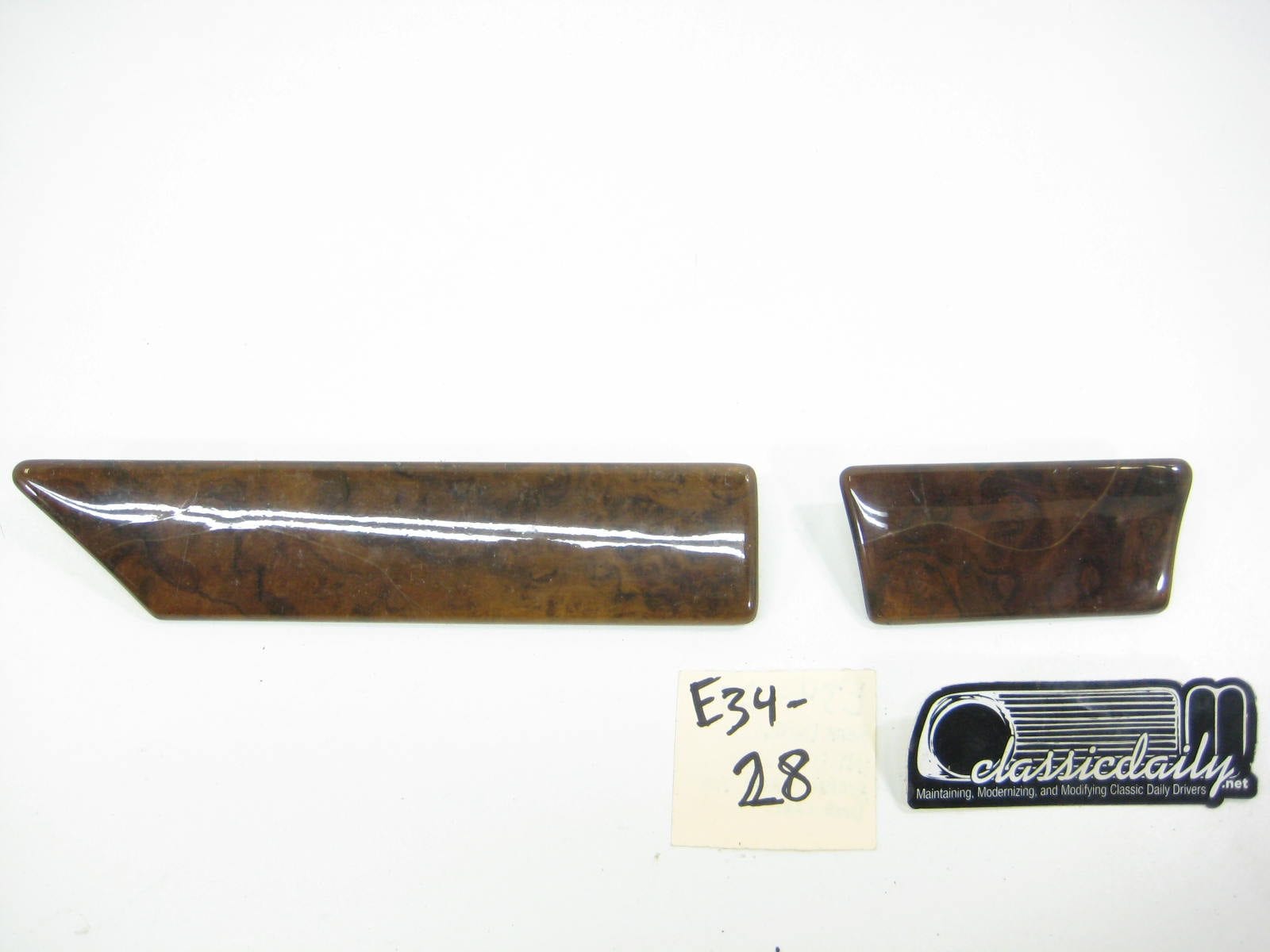 bmw e34 535 525 rear driver side interior faux wood accent trim set 2