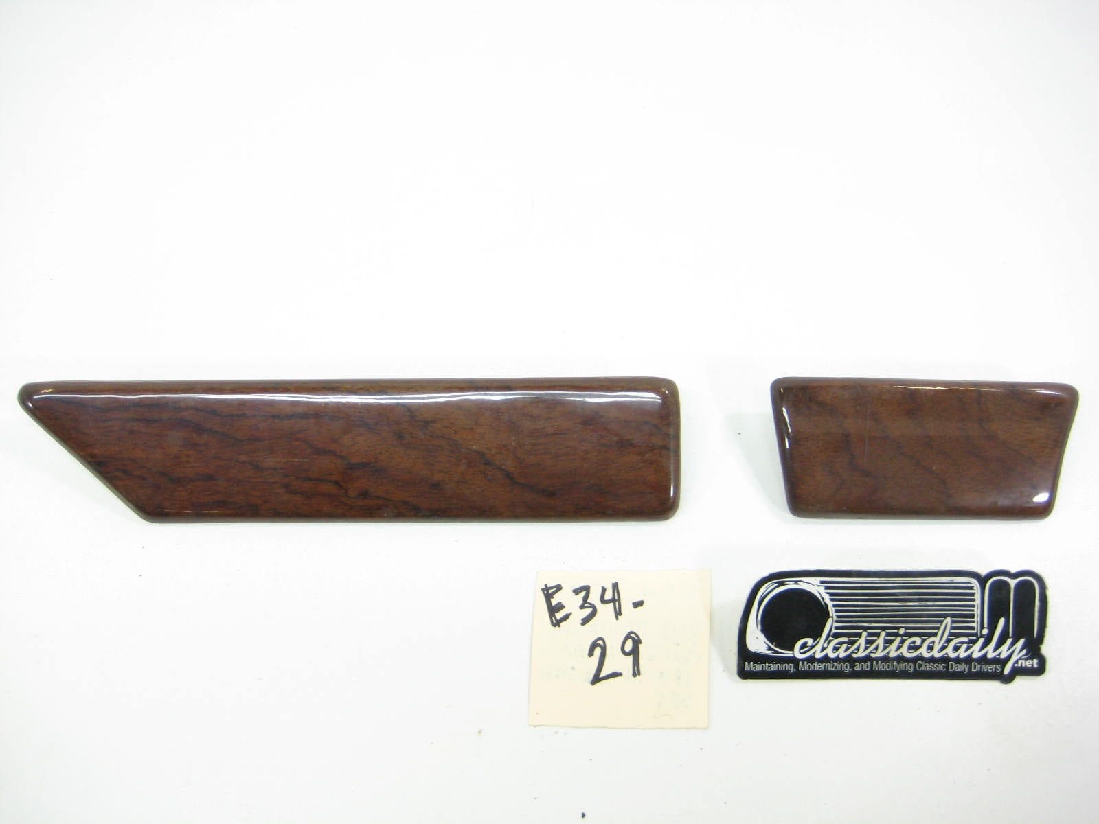 bmw e34 535 525 rear driver side interior faux wood accent trim set 3