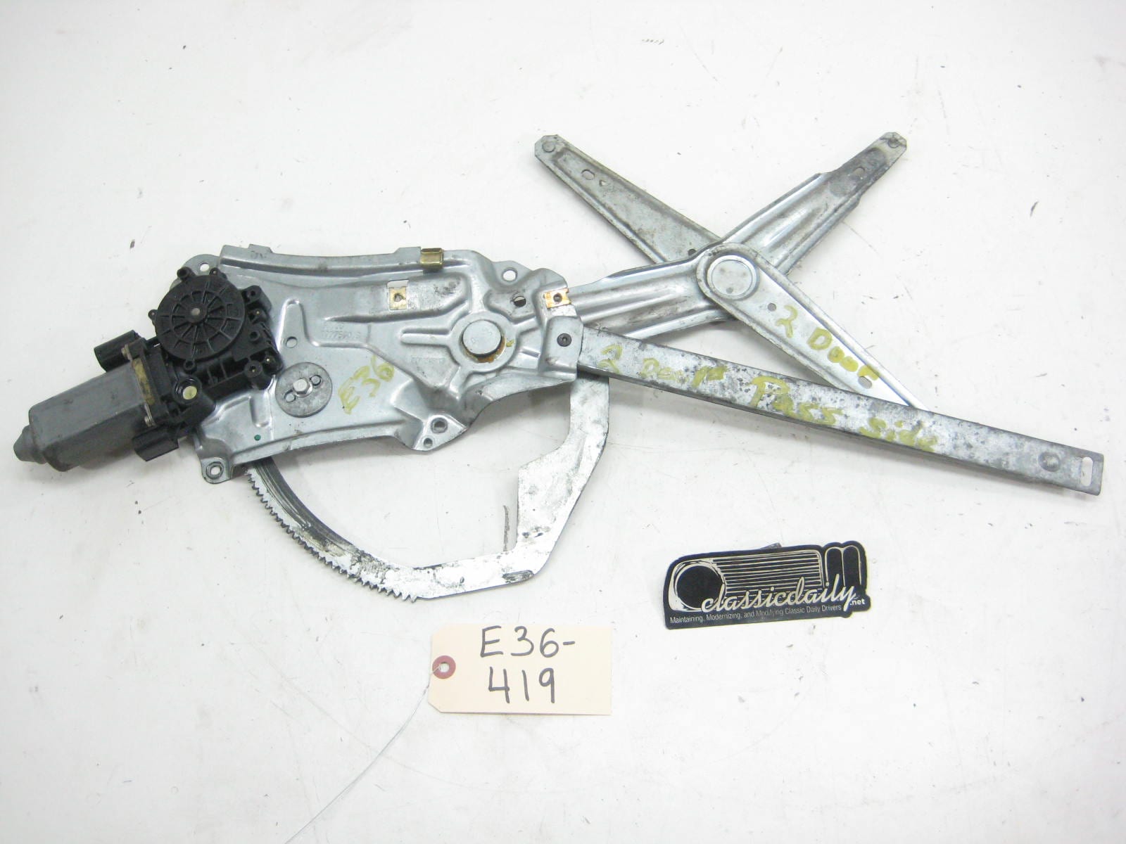 bmw e36 325 328 m3 passenger coupe window regulator with motor