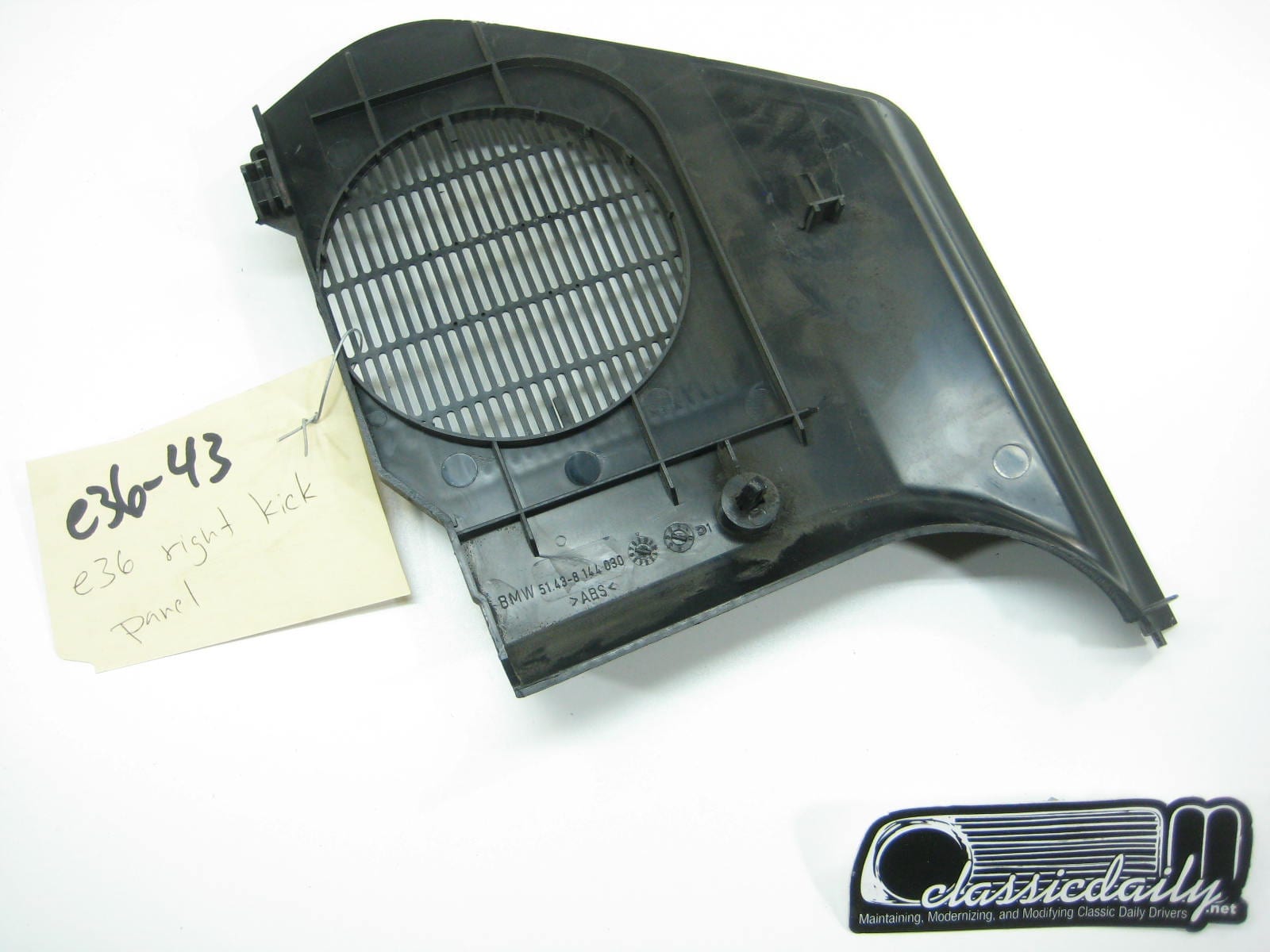 bmw e36 325 328 m3 passengers side right kick panel cover