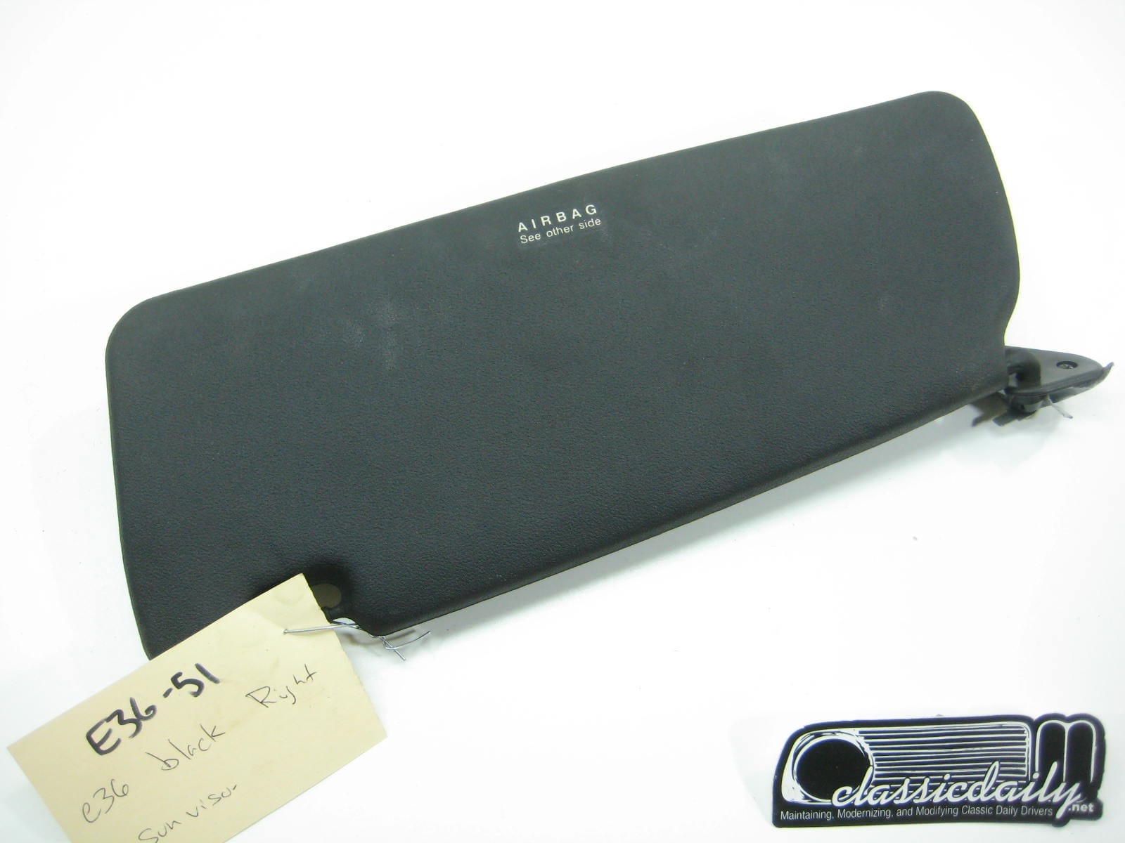 bmw e36 325 328 m3 passengers right side sun visor