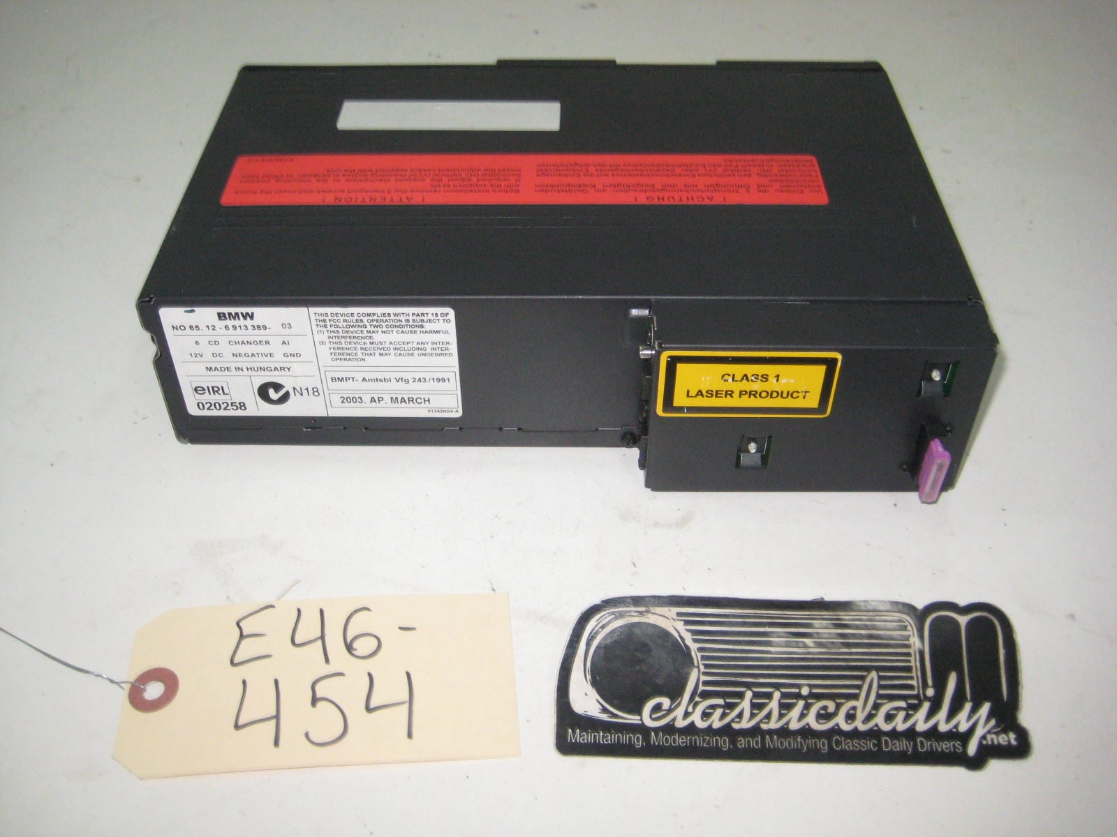 bmw e46 325 330 65 12 6 913 389 6 cd changer